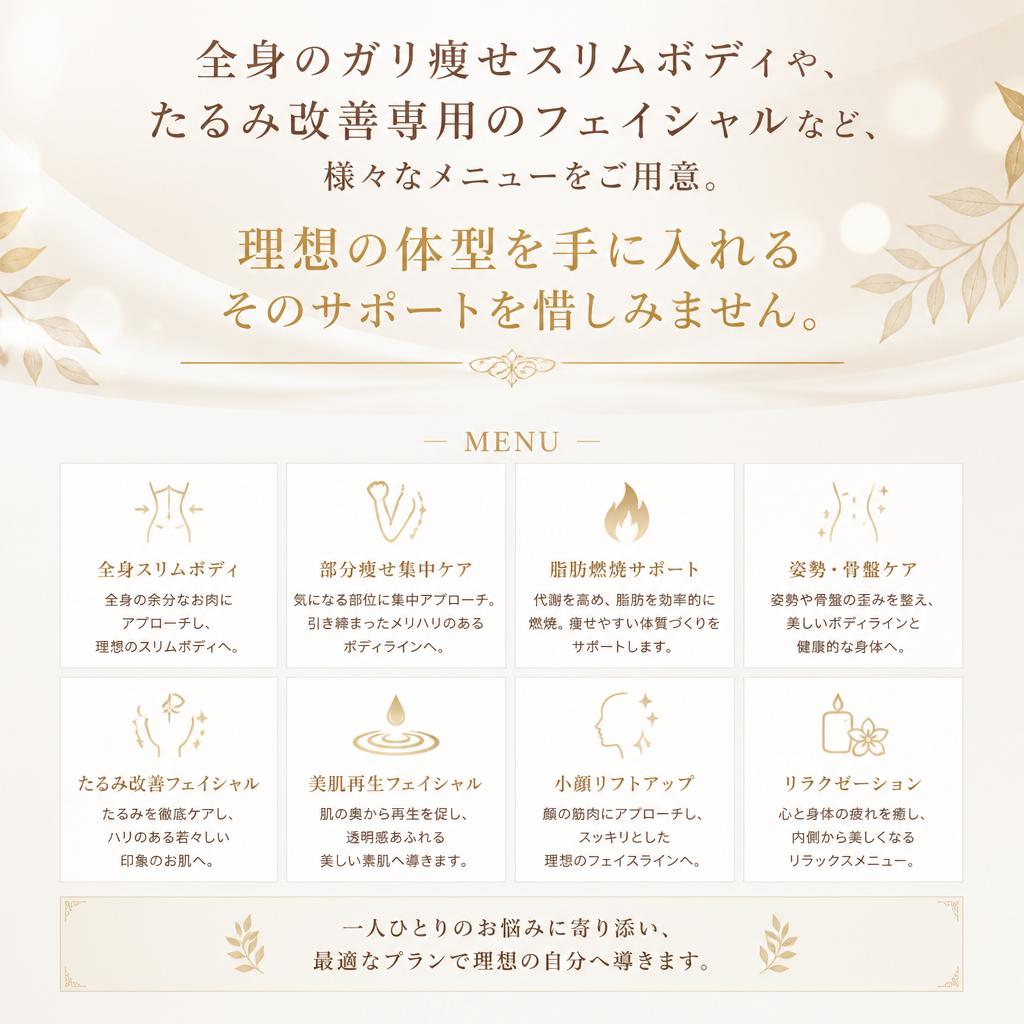 理想のBodyを実現する痩身メニュー