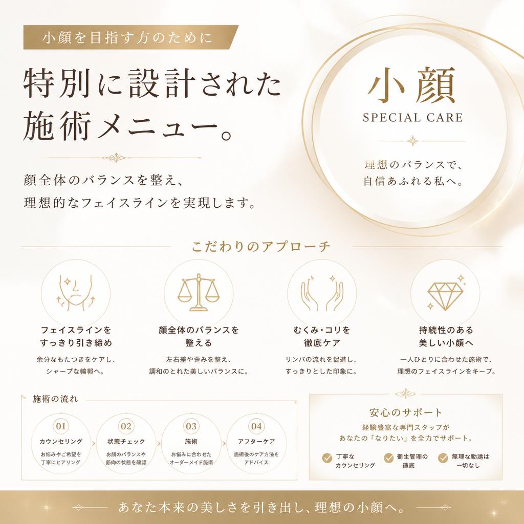 小顔メニューで理想のフェイスラインを実現