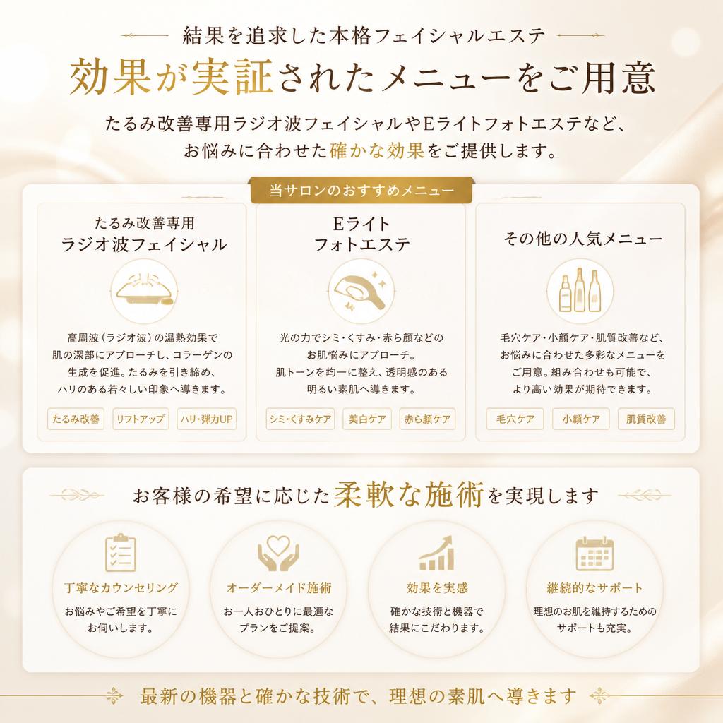 最新技術による施術メニュー